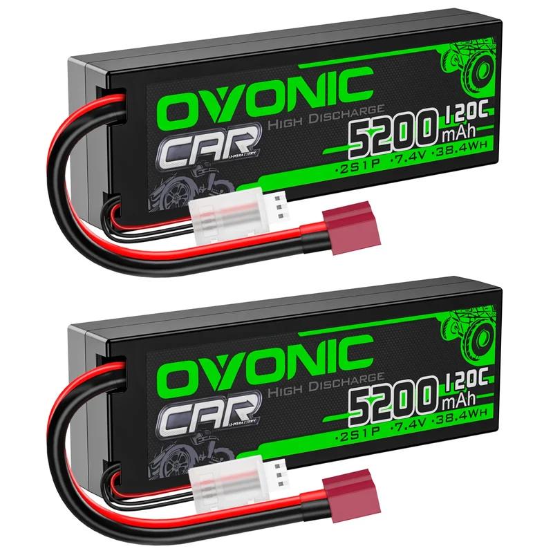 Ovonic Car 2S 120C 5200mAh 7,4V Hardcase RC LiPo-Akku mit Deans T-Stecker (2 St.)