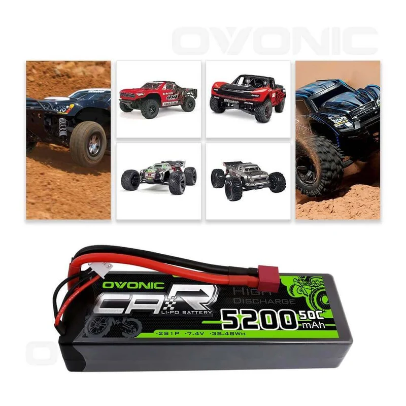 Ovonic Car 2S 5200mAh 50C 7,4V Hard Case LiPo mit Deans-Stecker (4 St.)