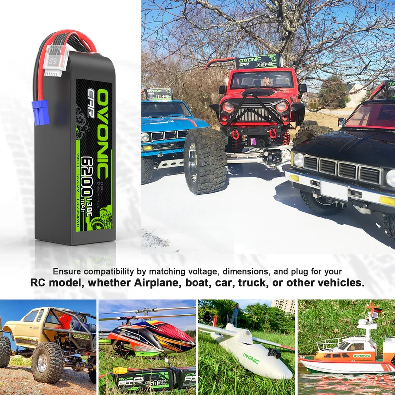 OVONIC 6S 6200mAh 22,2V 130C LiPo-Akku mit EC5-Stecker (2 St.)