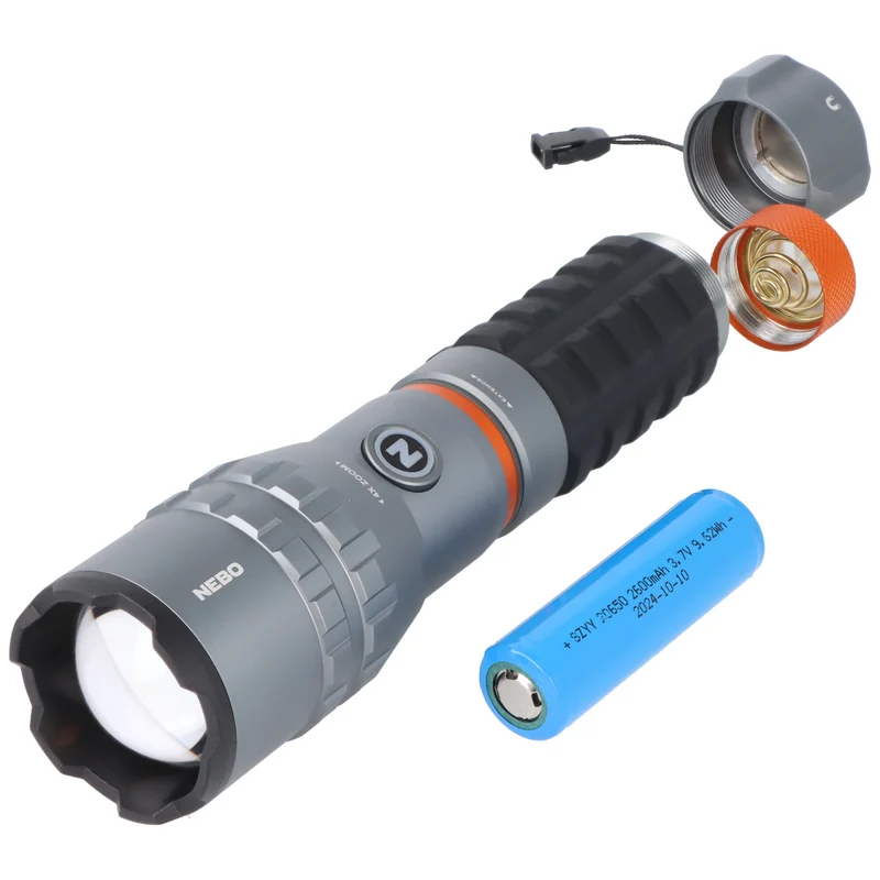 NEBO Slyde King 4K LED Taschenlampe, 4000 Lumen, bis zu 350 Meter Leuchtweite, mit Arbeitslicht
