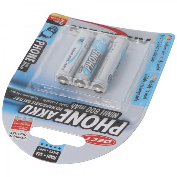 Telefon Akku AAA NiMH 1,2V 800mAh DECT Telefon 3er Pack