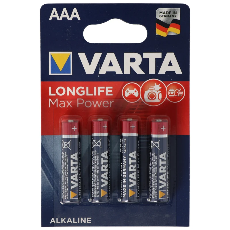 Varta Longlife Max Power 4703 Micro AAA Batterien 4er Pack