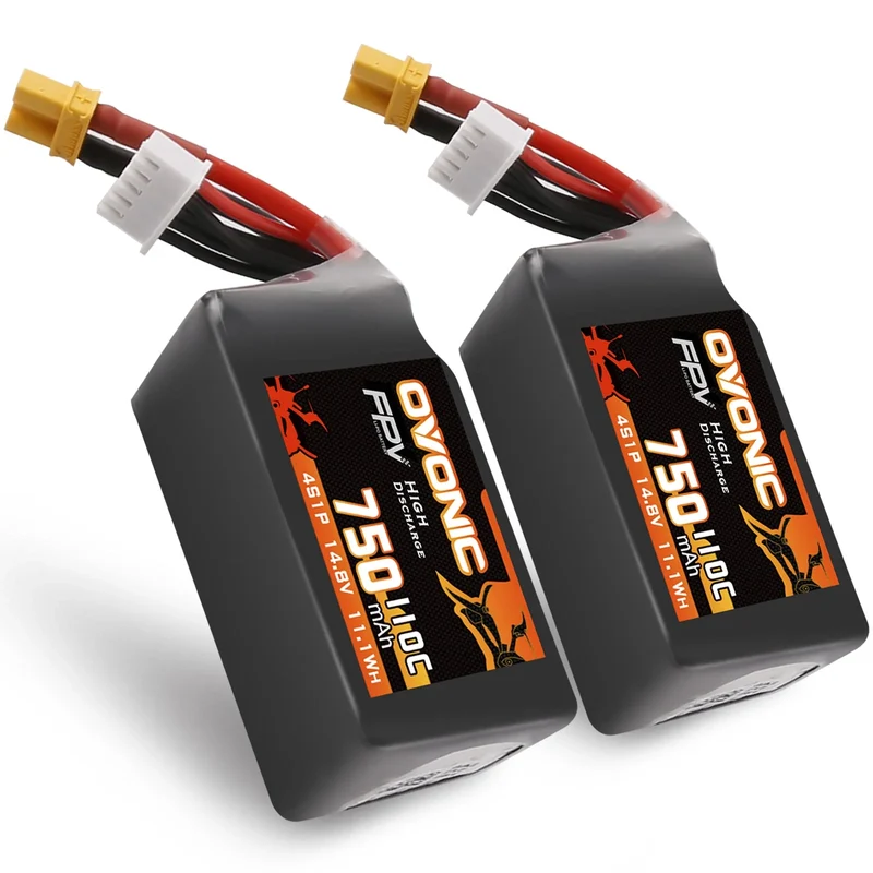Ovonic 4S 750mAh 110C 14,8V XT30 FPV Racing LiPo Akku (2 Stück)