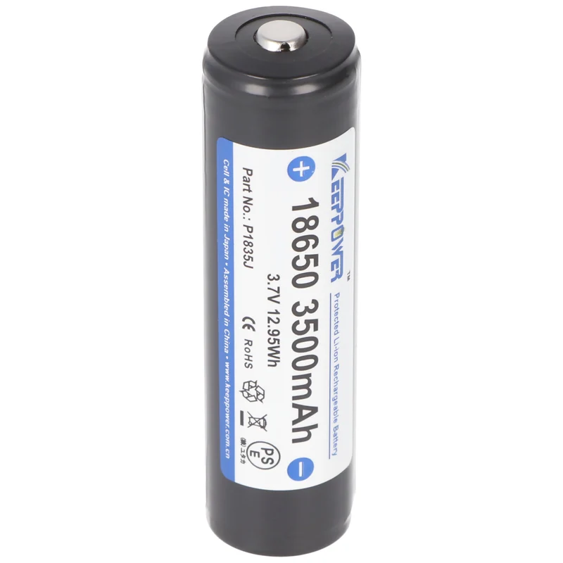 Keeppower 18650 3,7V 3500mAh Li-Ion Akku geschützt Pluspol erhöht NCR18650GA