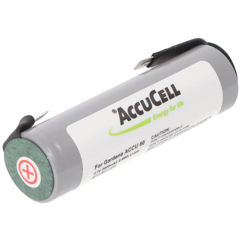 AccuCell Akku 3.7V 1600mAh Gardena ACCU 60 8801 LF U-Form, 8812, 8800