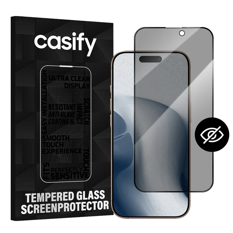 Casify Gehard Glas Privacy Screenprotector voor de iPhone 17 Pro