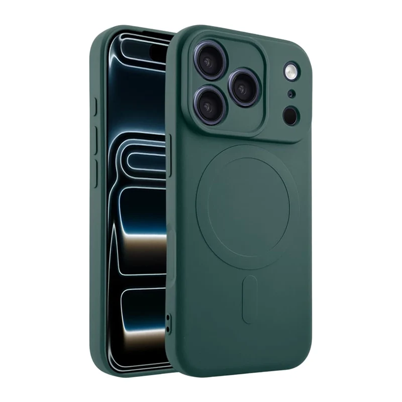 Casify Siliconen Hoesje met MagSafe voor de iPhone 17 Pro / 18 Pro - Legergroen