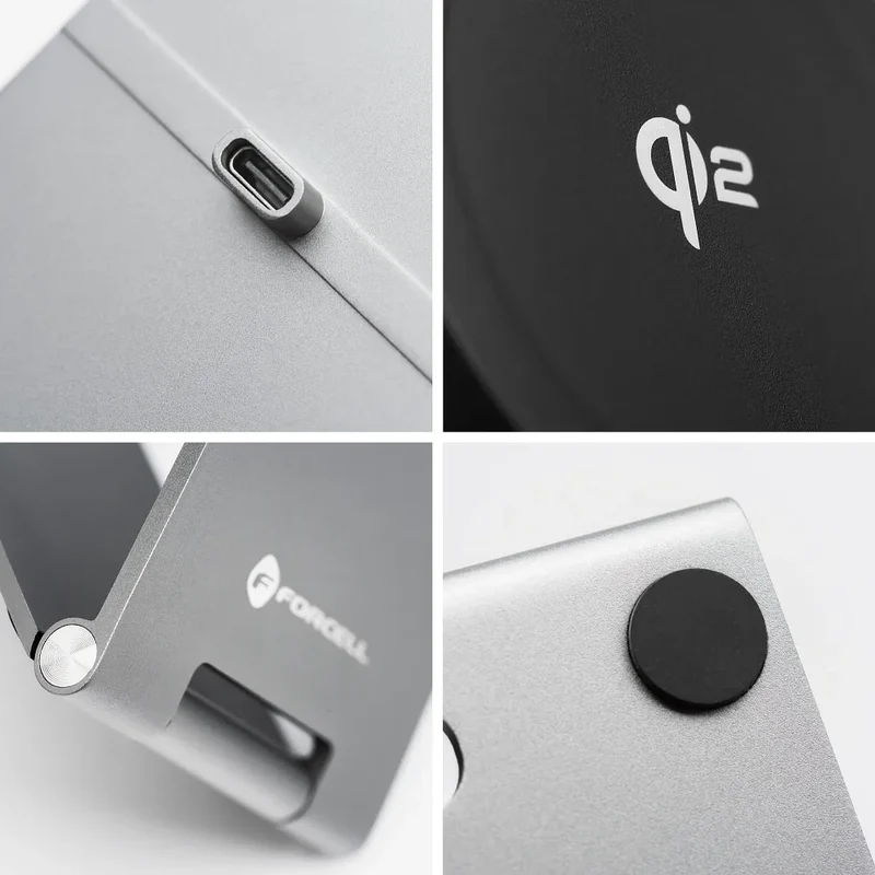 Forcell Flip Charge Qi2 Wireless Charger met MagSafe – USB-C – Draadloze Oplader – 15W – Zilver