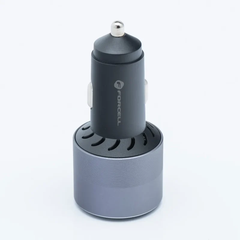 Forcell Autolader 2x USB-C + USB-A – 85W – Power Delivery & Quick Charge 4.0 – Grijs