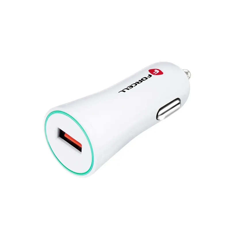 Forcell Autolader USB-A – Quick Charge 3.0 – 12/24V – 2.4A – Wit