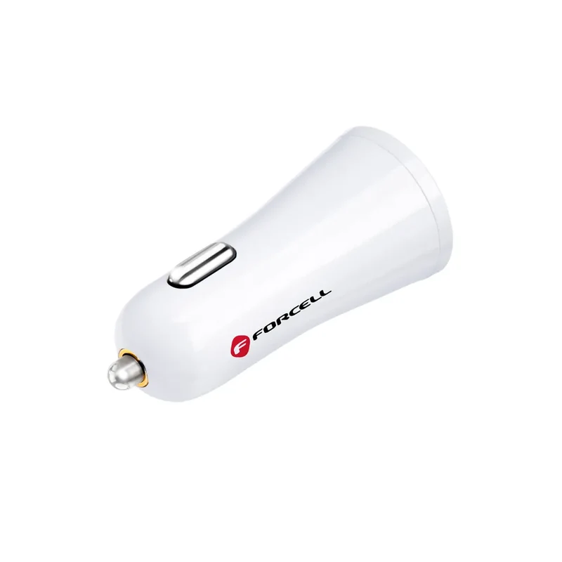 Forcell Autolader USB-A – Quick Charge 3.0 – 12/24V – 2.4A – Wit