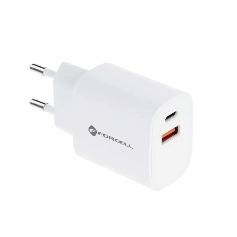 Forcell Oplader - Wall Charger – 30 Watt – USB-C & USB-A – Wit