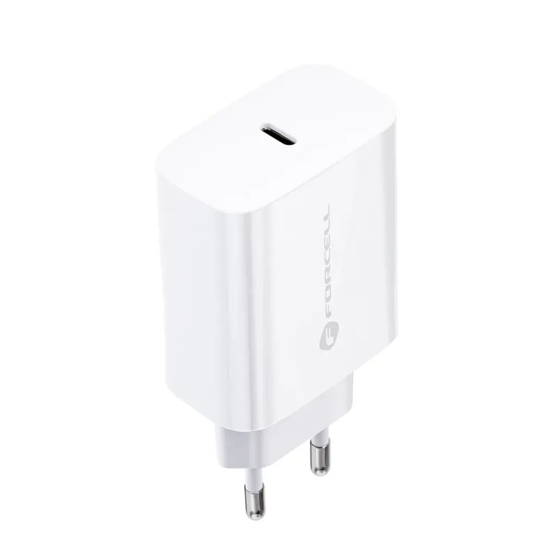 Forcell Oplader met USB-C naar USB-C kabel - 25 Watt - 1 meter - Wit