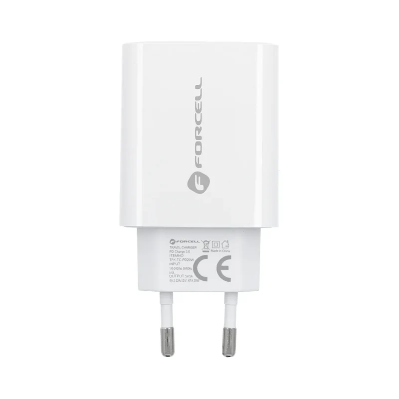 Forcell Oplader met USB-C naar Lightning kabel - 20 Watt - 1,2 meter - Wit