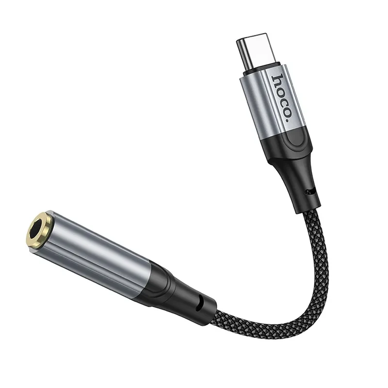Hoco adapter USB-C naar 3,5 mm Jack – Audio adapter – 12 centimeter – Zwart