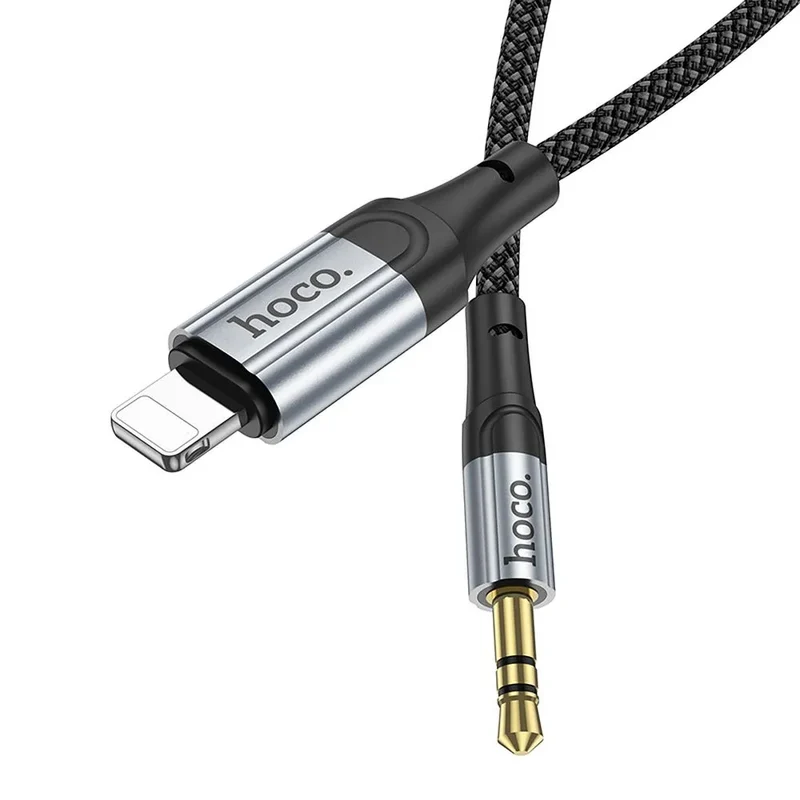 Hoco AUX kabel - Lightning naar 3,5 mm Jack – Audio kabel – 1 meter – Zwart