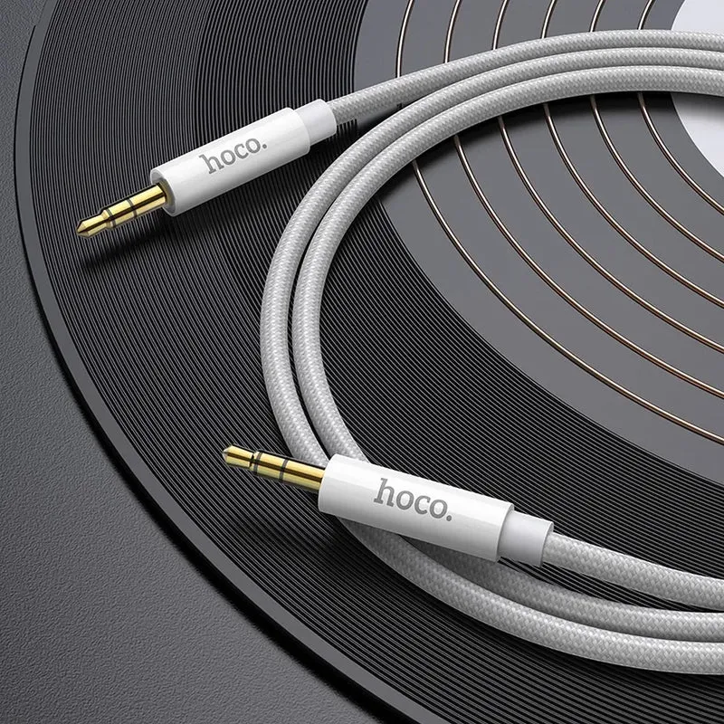 Hoco AUX kabel 3,5 mm Jack – Audio kabel Male to Male – 1 meter – Zilver