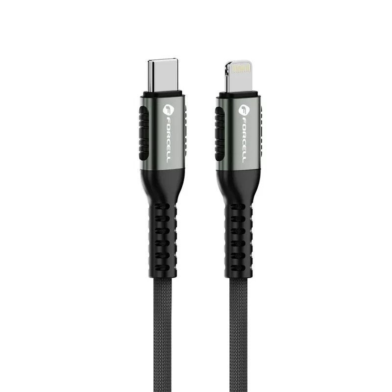 Forcell USB-C naar Lightning Kabel 27W PD – 1.2 meter – Zwart