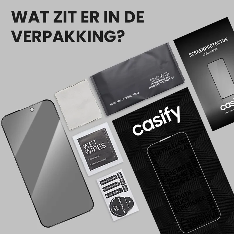 Casify Gehard Glas Privacy Screenprotector voor de iPhone 13 Pro Max / 14 Plus