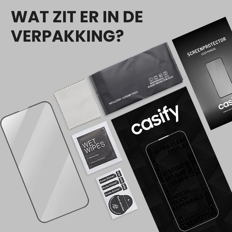 Casify Gehard Glas Full Cover Screenprotector voor de iPhone 13 Pro Max / 14 Plus