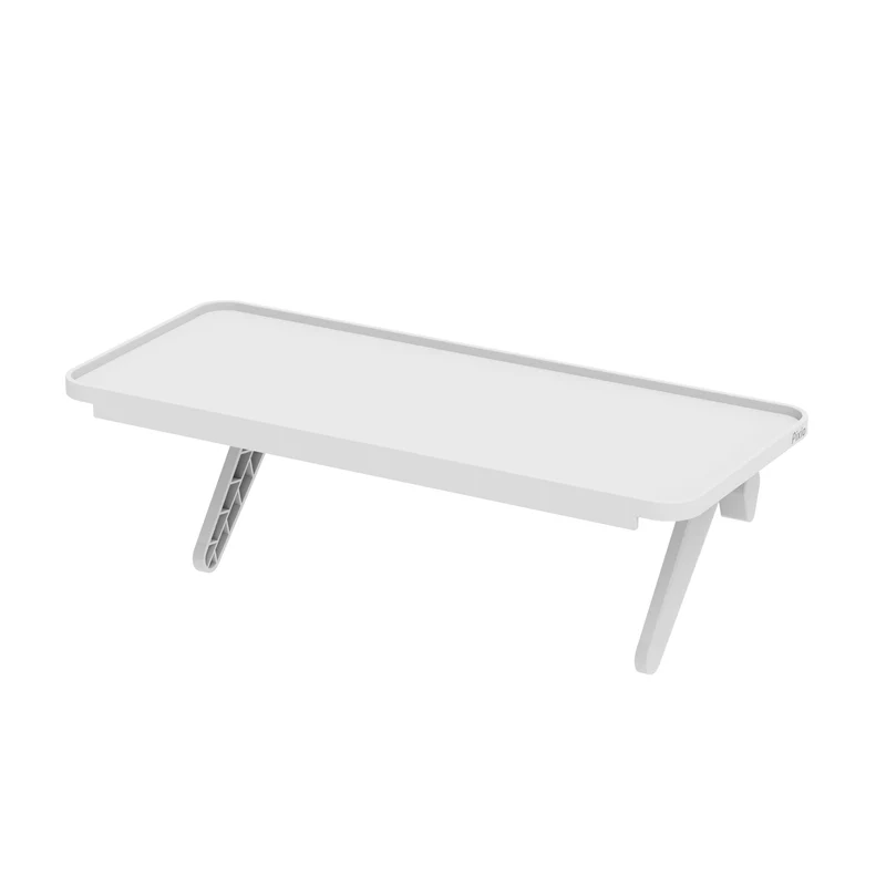 Pixio 12 inch White Monitor Storage Top Shelf Adjustable Platform, Universal Fit, Holds Up to 13lbs, Works on TV, Flat, Curved