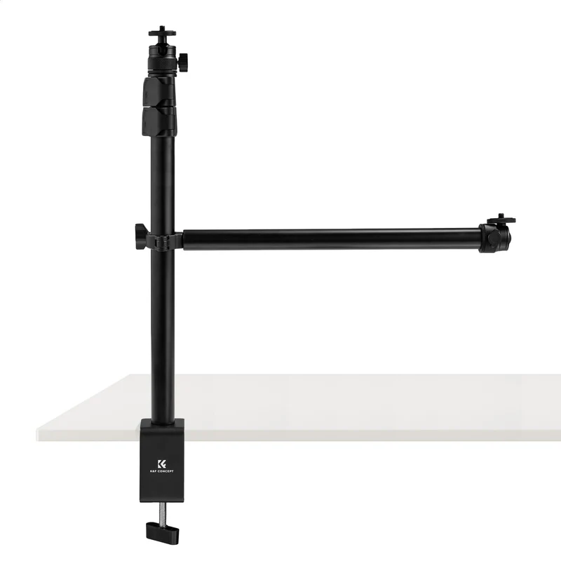 K&F CONCEPT Camera Desk Mount 1637 w/Arm, 360 Ball Head, Phone Holder