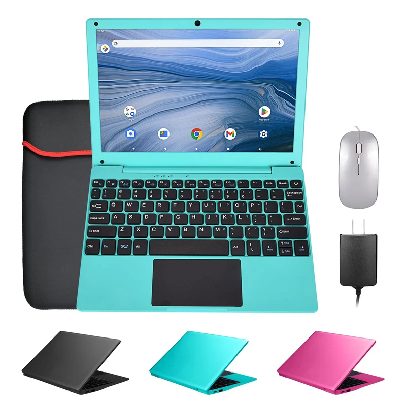 10.1 Inch Mini Netbook, QuadCore Processor Laptop Computer, 2GB Memory 64GB Storage Android 12 Portable Notebook Builtin Webca
