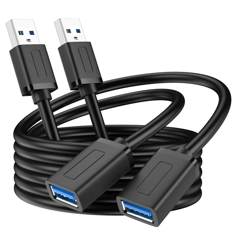 Vanjua 2 Pack USB Extension Cable3.3FT, USB 3.0 Extension Cable, Male to Female Cord High Data Transfer Compatible with Webcam,