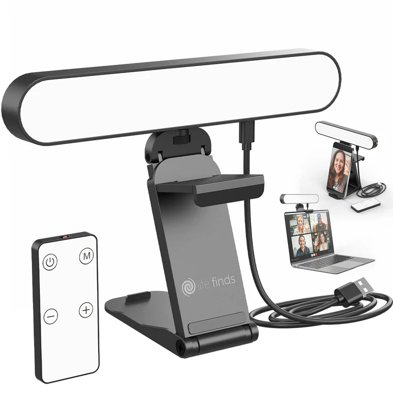 Life Finds Black Webcam Light for Streaming, LFWL1