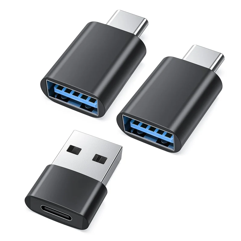 EMEET USB C Adapter Kit 3Pack, USB A to USB C Adapter (2Pack) & USB C to USB A Adapter, Fast Charging & Data Transfer, USB Con