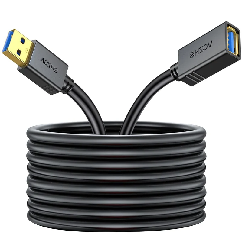 VCZHS Tech USB 3.0 Extension Cable 20 FT, HeavyDuty 22AWG Power Wire, USB Extender Cord, HighSpeed 5Gbps Type A Male to Female
