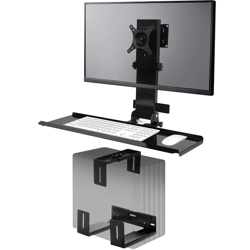 Monitor Wall Mount with Keyboard Tray and PC Wall Mount Set, Monitor and Keyboard Wall Mount Height Adjustable Fits 1732 Comp
