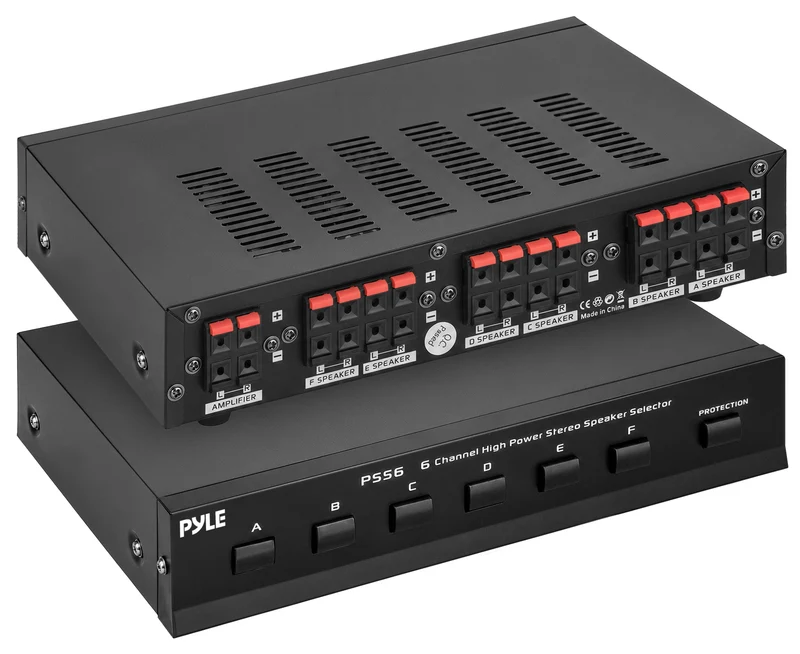 Pyle 6Zone Speaker Selector Switch A/B/C/D/E/F Switches for MultiChannel HighPower Amp Installations Sound Distribution H