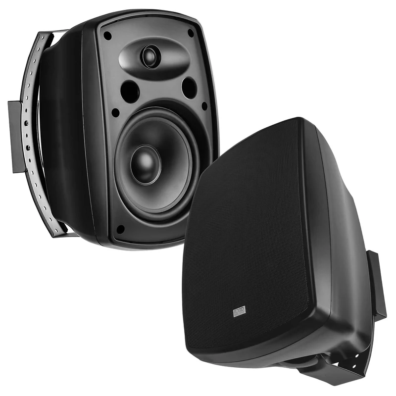 OSD Audio AP85070V 8 Outdoor Patio Speaker Pair 8ohm/70V Tap, Full Motion Bracket, IP54 Rated, Black
