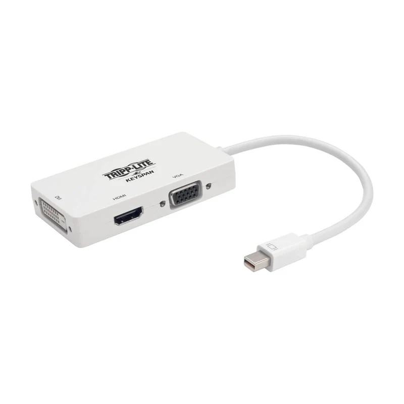 TirppLite AC P13706NHDVW mDP to VGA DVI HDMI Adapter Converter mDP 6 White