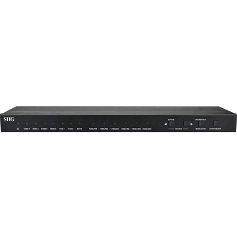 SIIG AC CEH24111S1 6x1 Scaler Switcher 4HDMI 2VGA AudioOutput IR remote ctrl