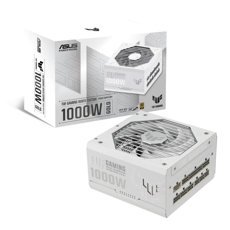 ASUS TUF Gaming 1000W Gold White Edition (1000 Watt, Fully Modular Power Supply, 80+ Gold Certified, MilitaryGrade Components,