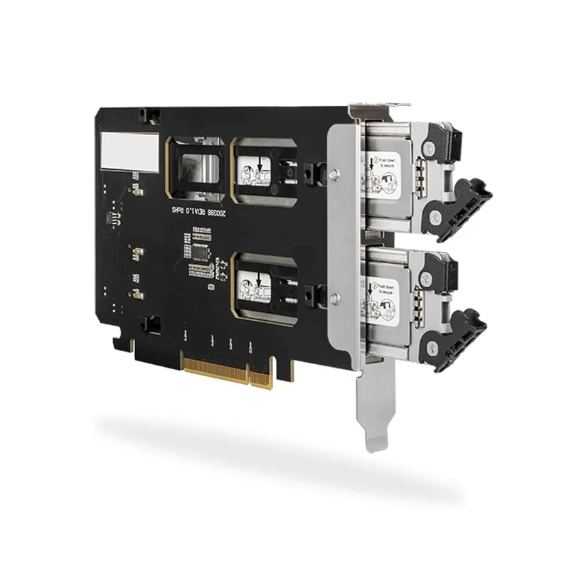 ICY DOCK Dual Bay 2X M.2 NVMe SSD to PCIe 4.0 x8 Removable Adapter Card for PCI Express Slot (PCIe Bifurcation Required) | Expre