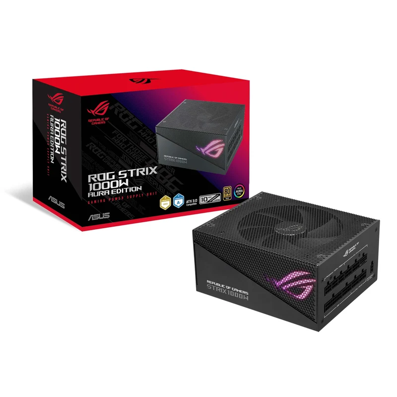 ASUS ROG Strix 1000W Gold Aura Edition (Fully Modular Power Supply, 80+ Gold Certified, ATX 3.0, Cybenetics Lambda A+ Certificat
