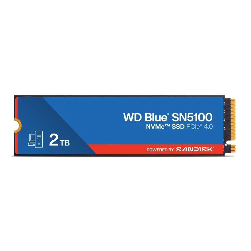 Wd Blue Sn5100 Wds200T5B0E 2Tb Nvme Ssd, Pcie Gen 4.0, Up To 7,100 Mb/S Read Speeds