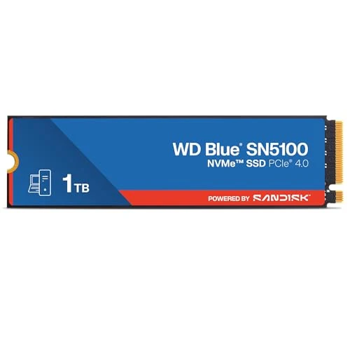 Wd Blue Sn5100 Wds100T5B0E Nvme Ssd 1Tb M.2 2280, Pcie Gen 4.0, Internal Solid State Drive