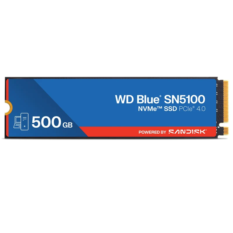 Wd Blue Sn5100 500Gb Nvme Ssd M.2 2280, Pcie Gen 4.0, Internal Solid State Drive Read Speeds Up To 6,600Mb/S, Upgrade Storag