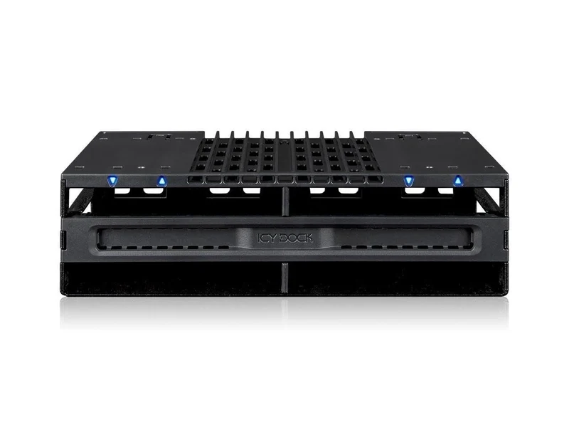 ICY DOCK 4 Bay 2.5 SAS/SATA SSD/HDD Tool Free Mobile Rack for 5.25 Bay | flexiDOCK MB024SPB
