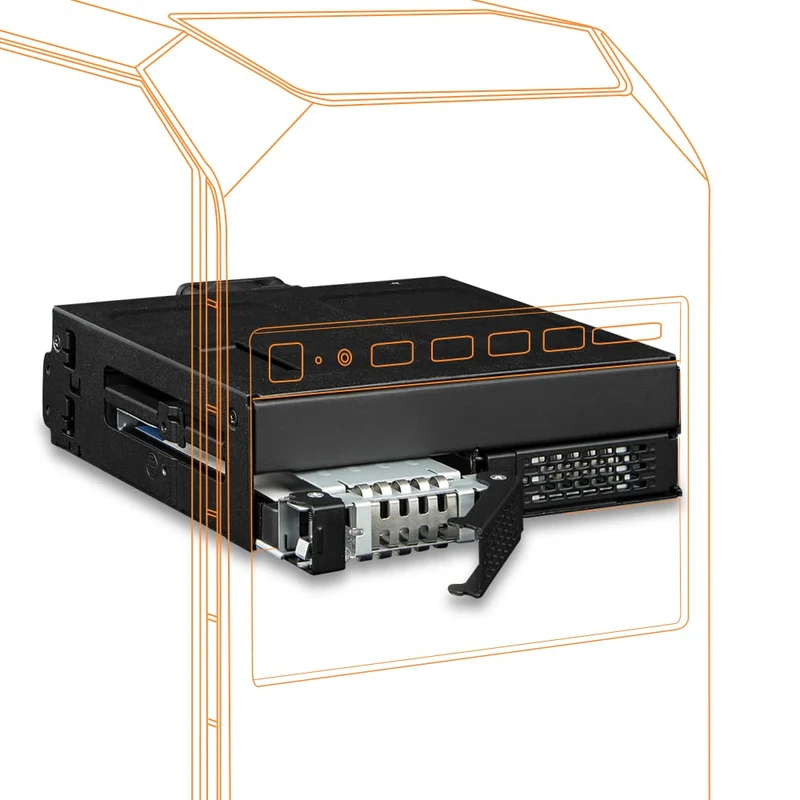 ICY DOCK 2 Bay U.2/U.3 NVMe SSD PCIe 4.0 Enclosure for 5.25 Bay | ToughArmor MB105VPB