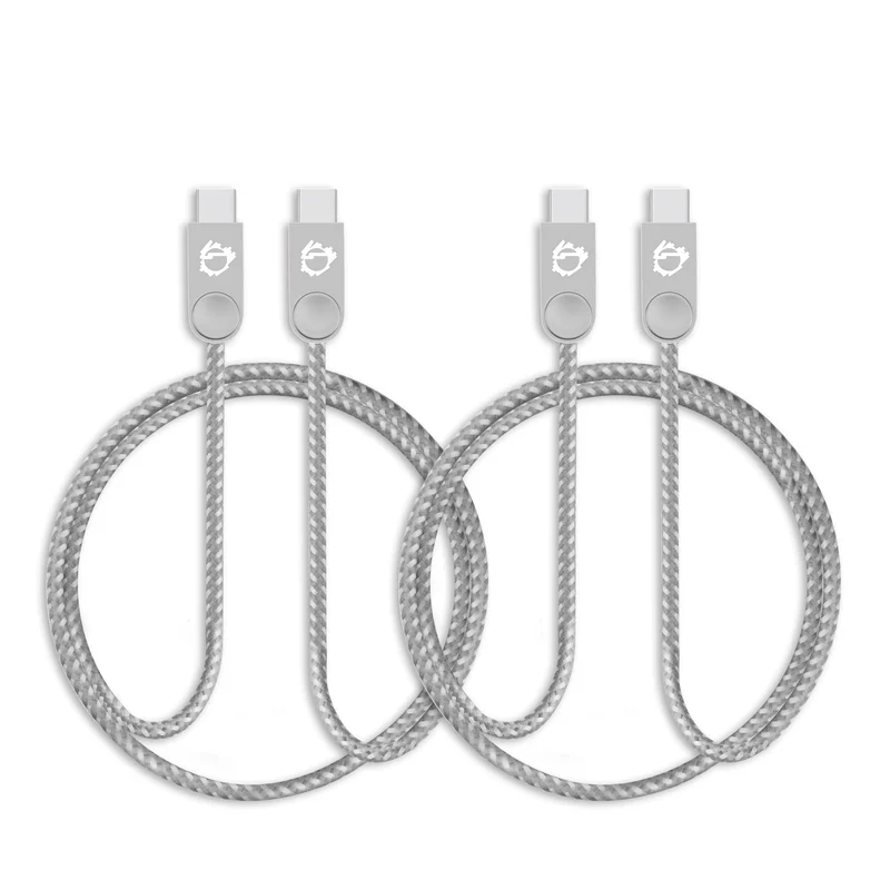 SIIG Premium Zinc Alloy USBC to USBC Charging & Sync Braided Cable 1.65ft (2Pack) Low Profile Design USB Type C to USB
