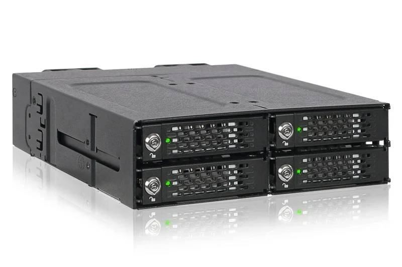 ICY DOCK ToughArmor MB720MKB V2 Full Metal 4 Bay M.2 NVMe SSD PCIe 4.0 Mobile Rack for External 5.25 Drive Bay Black 1.6x5.7