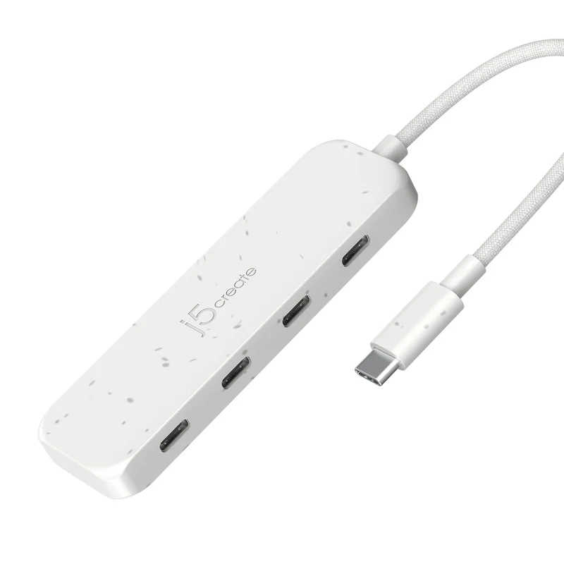 j5create Accessory JCH345EW USBC to 4Port TypeC Gen2 Hub Pure White Retail