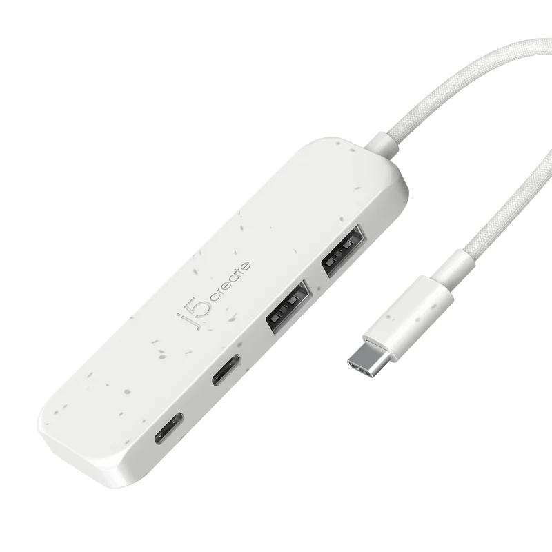 j5create AC JCH342EW USBC to 4Port TypeC & TypeA Gen2 Hub Pure White Retail