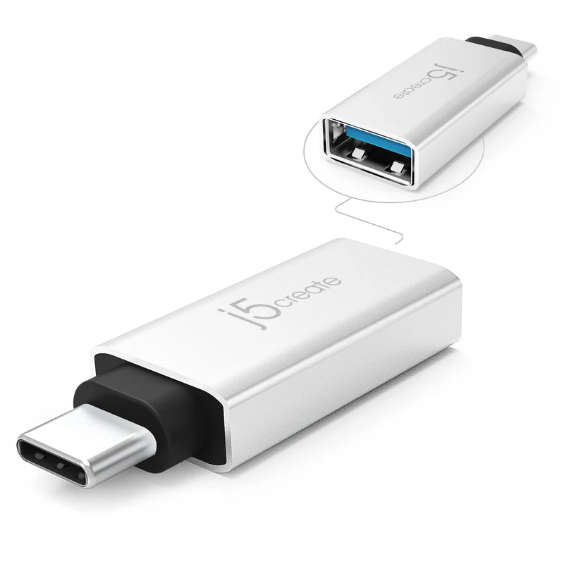 j5create Accessory JUCX15 USBC to USB TypeA 3.1 Adapter Aluminum Retail
