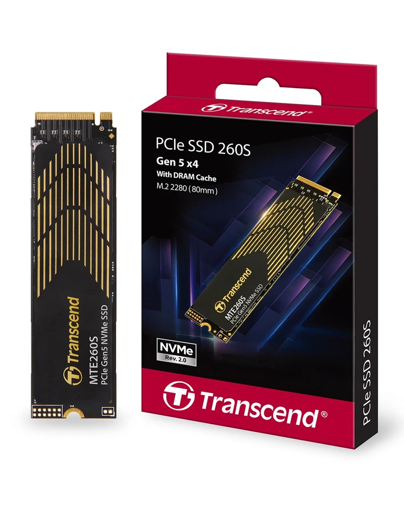 Transcend SSD TS2TMTE260S 2TB M.2 2280 PCIe Gen5x4 NVMe 2.0 3D TLC Gaming SSD